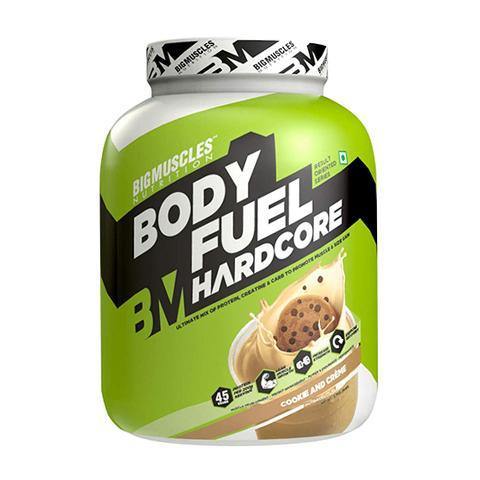 Bigmuscles Nutrition Body Fuel Hardcore Chocolate Malt 3 Kg| Lean Muscle Mass Gainer | Complex Carbohydrates, | 724 Calories | Boosts Metabolism | Product Expiry - Dec 2025