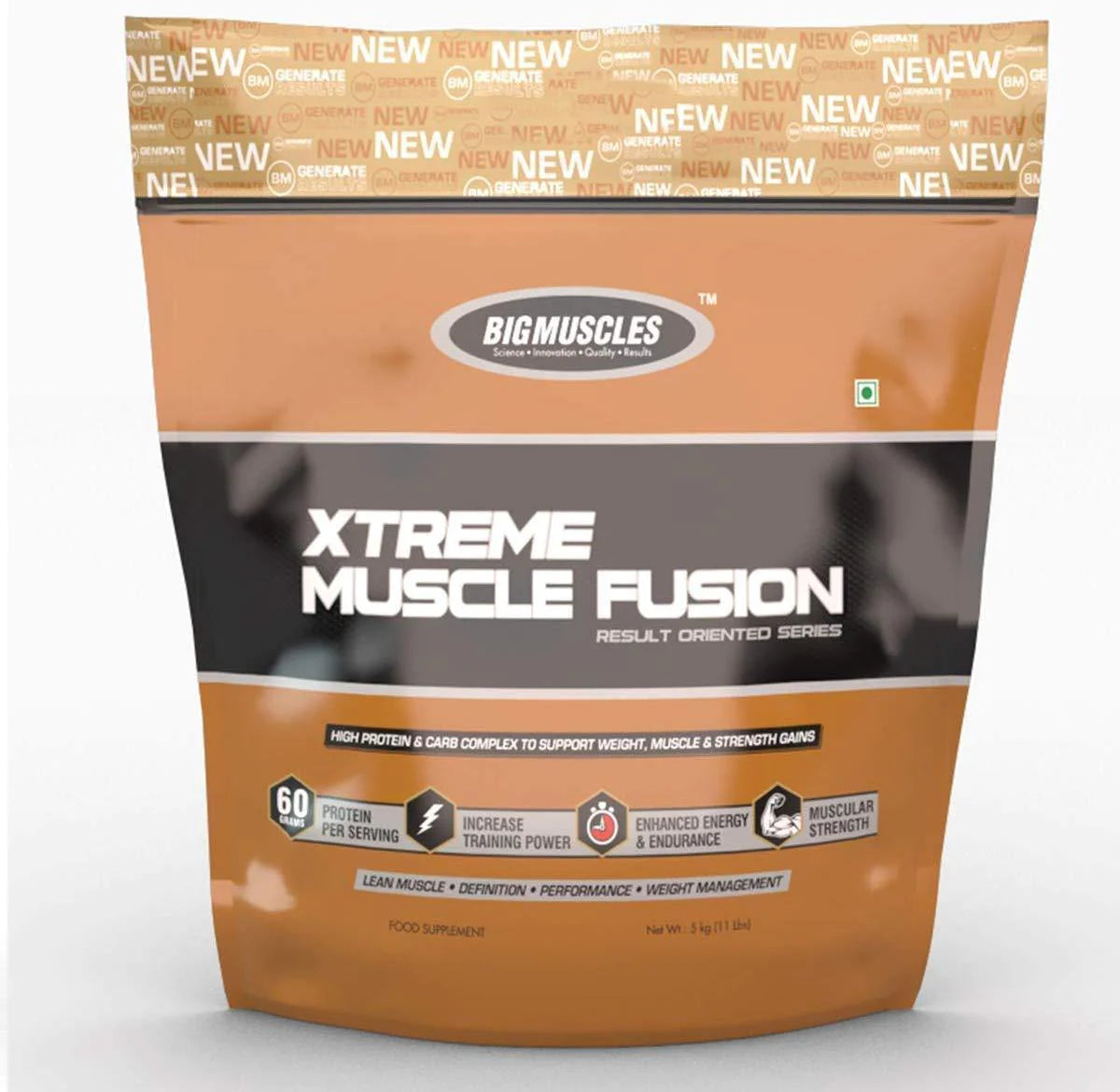 BIGMUSCLES Xtreme Muscle Fusion 2.7 Kg | 30 Gm Protein | 60 Gm Carb | 2.5 Gm Creatine | Muscle Gainer | Product Expiry - Mar 2025