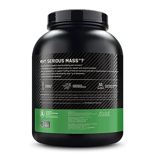 OPTIMUM NUTRITION SERIOUS MASS GAINER CHOCOLATE 3 KG (6.6 LBS) | Product Expiry - Jan 2026