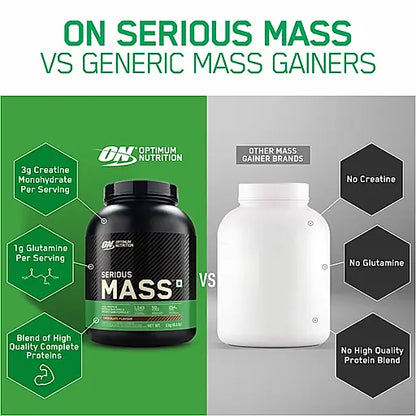 OPTIMUM NUTRITION SERIOUS MASS GAINER CHOCOLATE 3 KG (6.6 LBS) | Product Expiry - Jan 2026