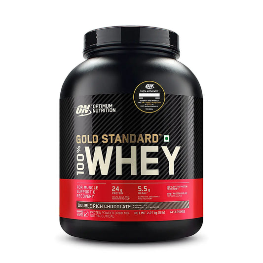 ON (Optimum Nutrition) Gold Standard 100% Whey Protein, 2.27 kg (5 lb), Double Rich Chocolate |Free ON CREATINE MONOHYDRATE 100 GM WORTH Rs.699| Product Expiry - 31 Mar 2026