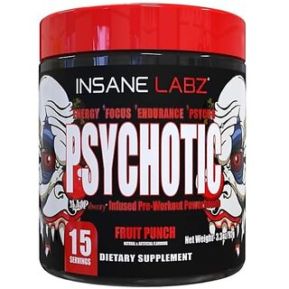 Insane Labs ORIGINAL Psychotic RED Fruit Punch  | 15 Scoops | Pre-Workout | Free Delivery | Product Expiry - 13/03/26