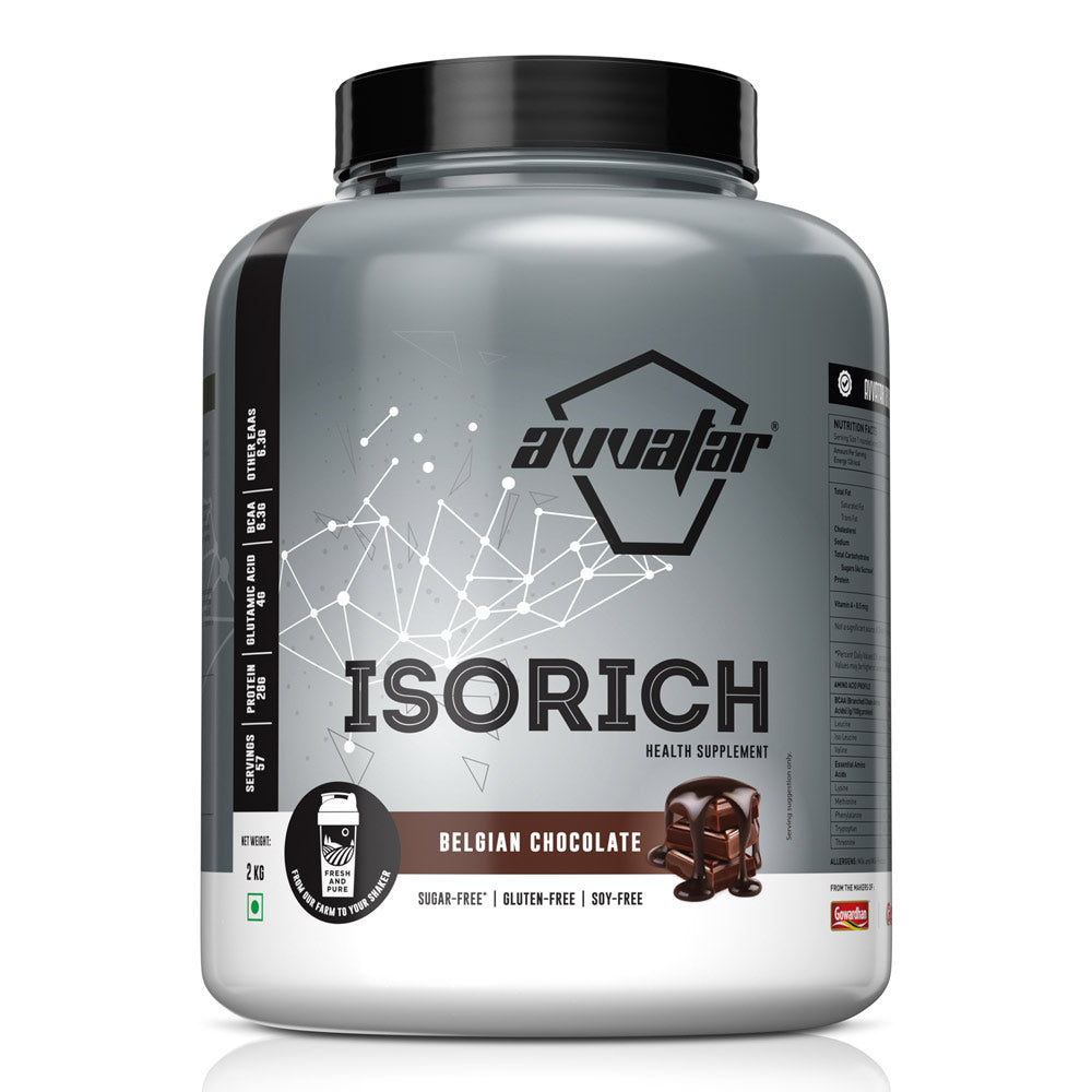 AVVATAR WHEY ISORICH PROTEIN | 2Kg | Belgium Chocolate Flavour | 28g Protein | 57 Servings | Isolate | Product Expiry - MAR 2026