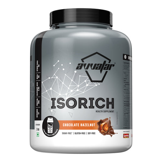 AVVATAR WHEY ISORICH PROTEIN | 2Kg | Chocolate Hazulnut Flavour | 28g Protein | 57 Servings | Isolate | Product Expiry - FEB 2026