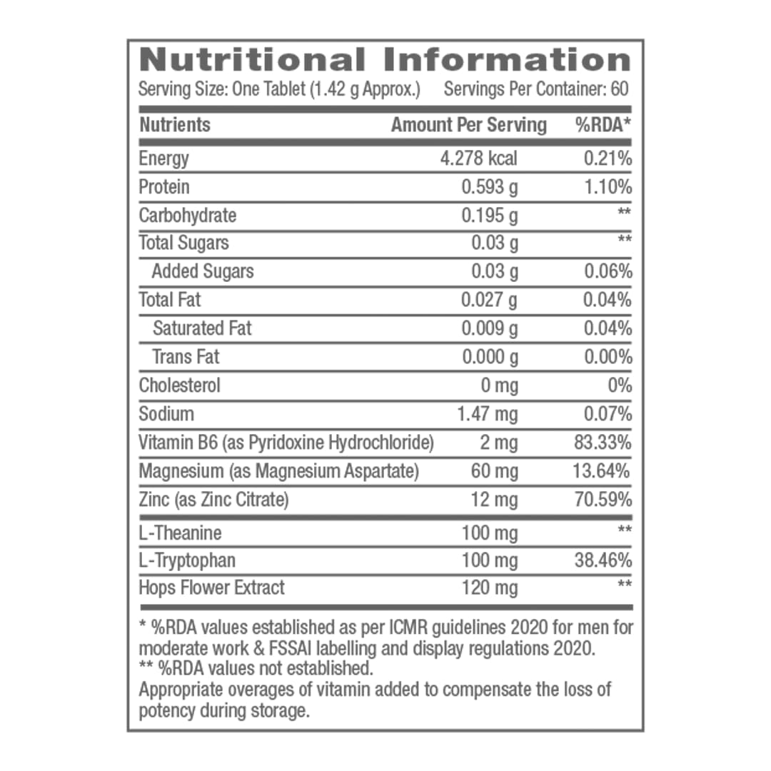 GNC Pro Performance Zinc Magnesium Amino Complex | 60 Tablets | Promotes Restful Sleep | Relieves Stress | Boosts Immunity | Calms Nerves | Contains Vitamin B6 & Hops Flower Extract | USA Formulated | Product Expiry - Nov 2025