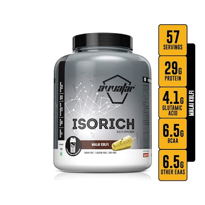 AVVATAR WHEY ISORICH PROTEIN | 2Kg | Malai Kulfi Flavour | 29g Protein | 57 Servings | Isolate | Product Expiry - MAR 2025