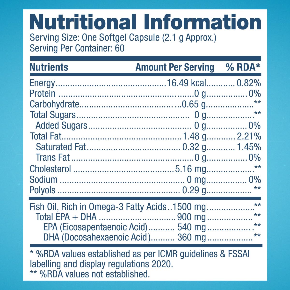 GNC Triple Strength Fish Oil Omega 3 Capsules for Men & Women | 60 Softgels | 900mg (540 MG EPA & 360 MG DHA) | Improves Memory | Protects Vision | No Fishy Aftertaste | 1500 MG | Product Expiry - Sep 2025