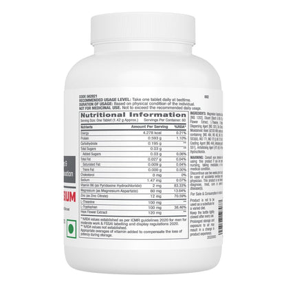 GNC Pro Performance Zinc Magnesium Amino Complex | 60 Tablets | Promotes Restful Sleep | Relieves Stress | Boosts Immunity | Calms Nerves | Contains Vitamin B6 & Hops Flower Extract | USA Formulated | Product Expiry - Nov 2025