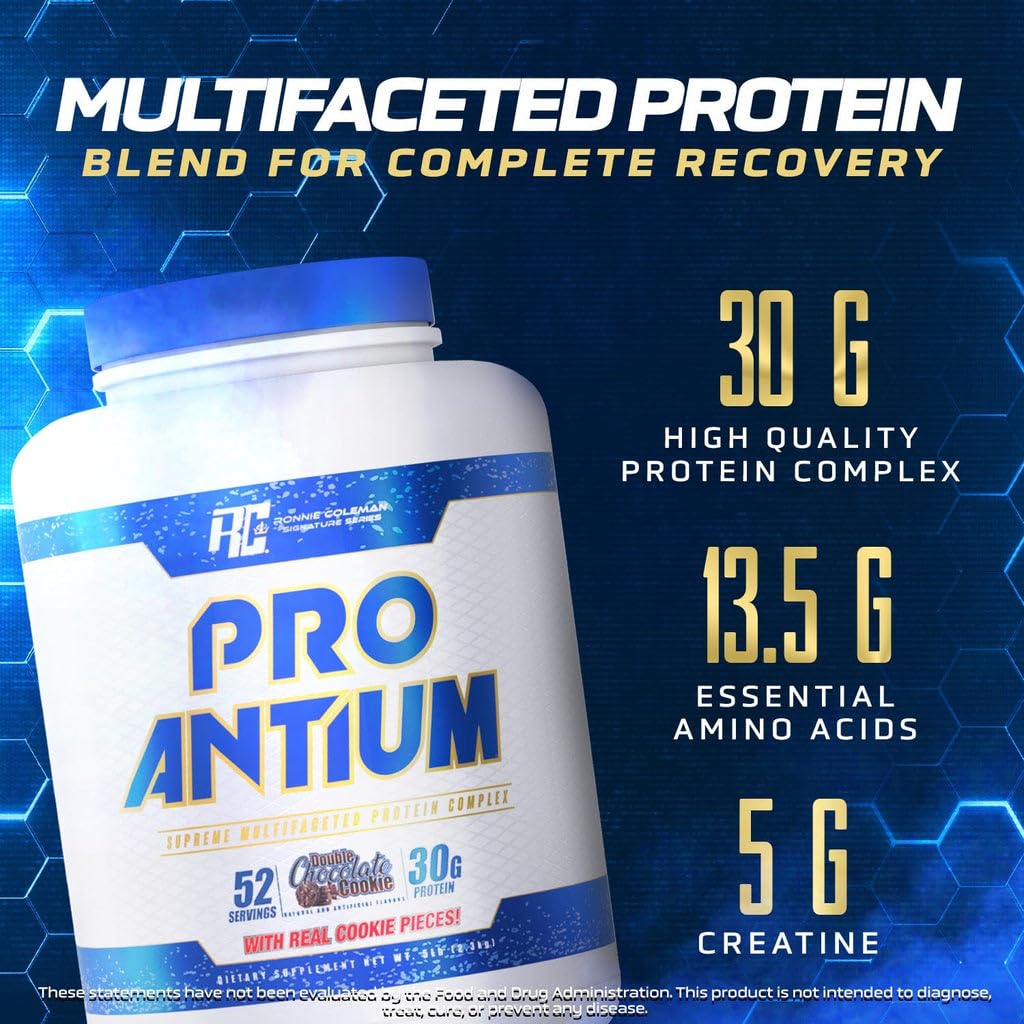 RONNIE COLEMAN Pro Antium 5lb/2.3Kg | 52 Serving | Double Chocolate Cookies | 30g Protein | Muscle Builder | Free Delivery | Product Expiry -  28/2/2026