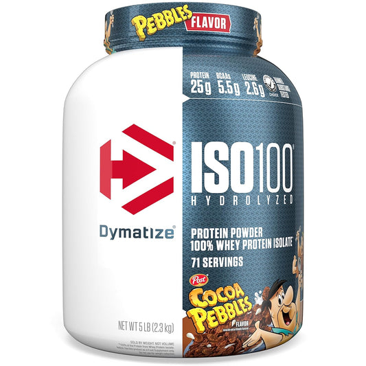 Dymatize Nutrition ISO100 Cocoa Pebbles with Hydrolyzed 100% Whey Isolate Protein, Gluten Free, Fast Digestion, 5 lbs, 2.26 Kg  | Product Expiry - 12/April/2025