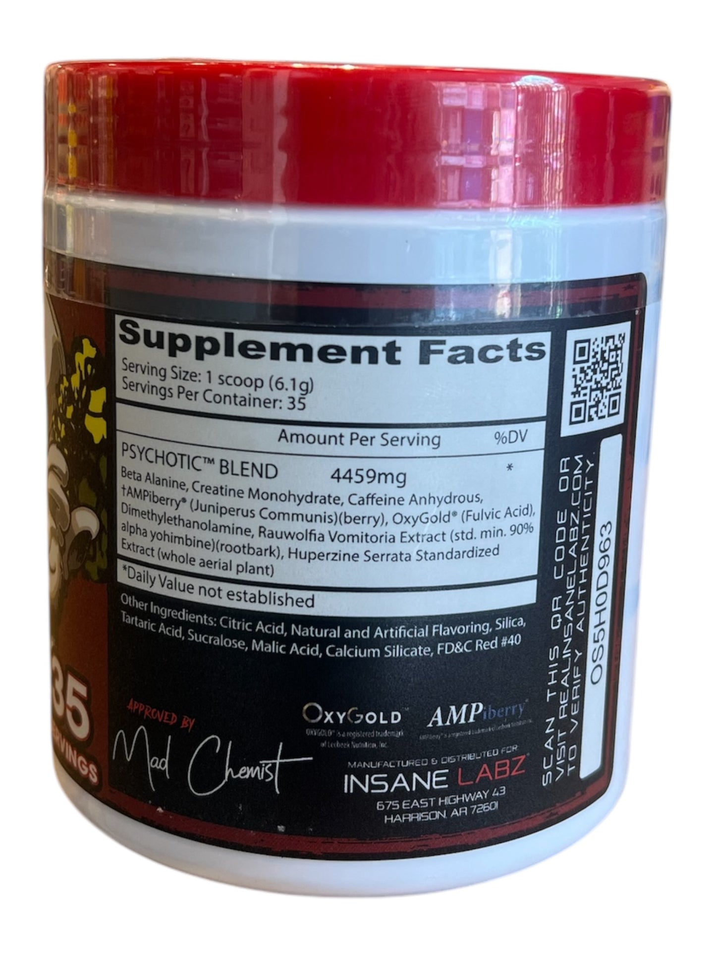 Insane Labs ORIGINAL Psychotic RED Cotton Candy 212 Gm | 35 Scoops | Pre-Workout | Free Delivery