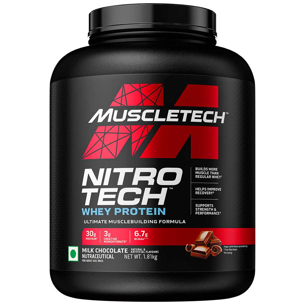 MuscleTech NitroTech WHEY PROTEIN MILK CHOCOLATE 1.81 KG (NEW PACKING) FREE DELIVERY | Product Expiry - Mar 2026