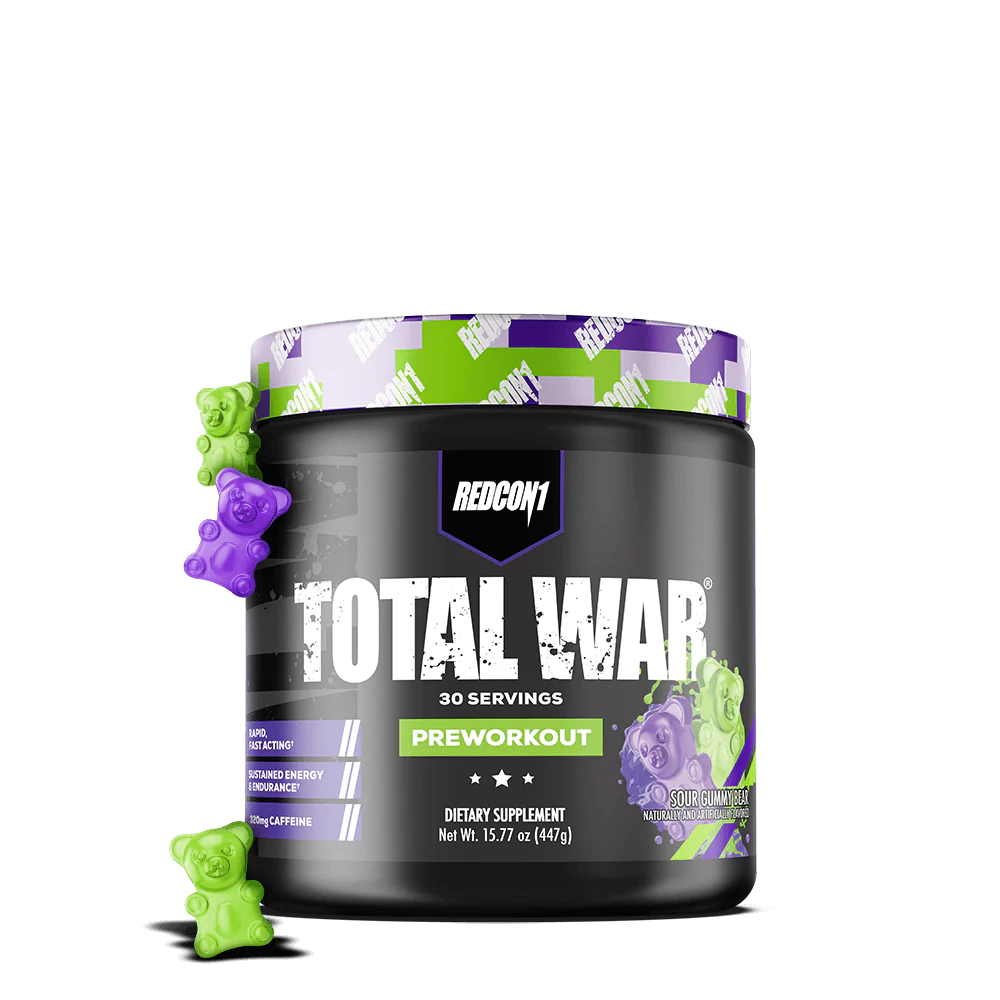 REDCON1 TOTAL WAR PRE WORKOUT Sour Gummy Bear | 447 G | 30 SERVINGS | Product Expiry - Oct 2024