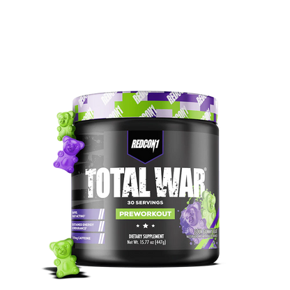 REDCON1 TOTAL WAR PRE WORKOUT Sour Gummy Bear | 447 G | 30 SERVINGS | Product Expiry - Oct 2024