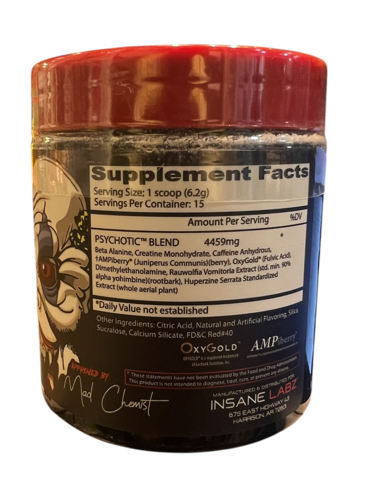 Insane Labs ORIGINAL Psychotic RED Fruit Punch  | 15 Scoops | Pre-Workout | Free Delivery | Product Expiry - 13/03/26