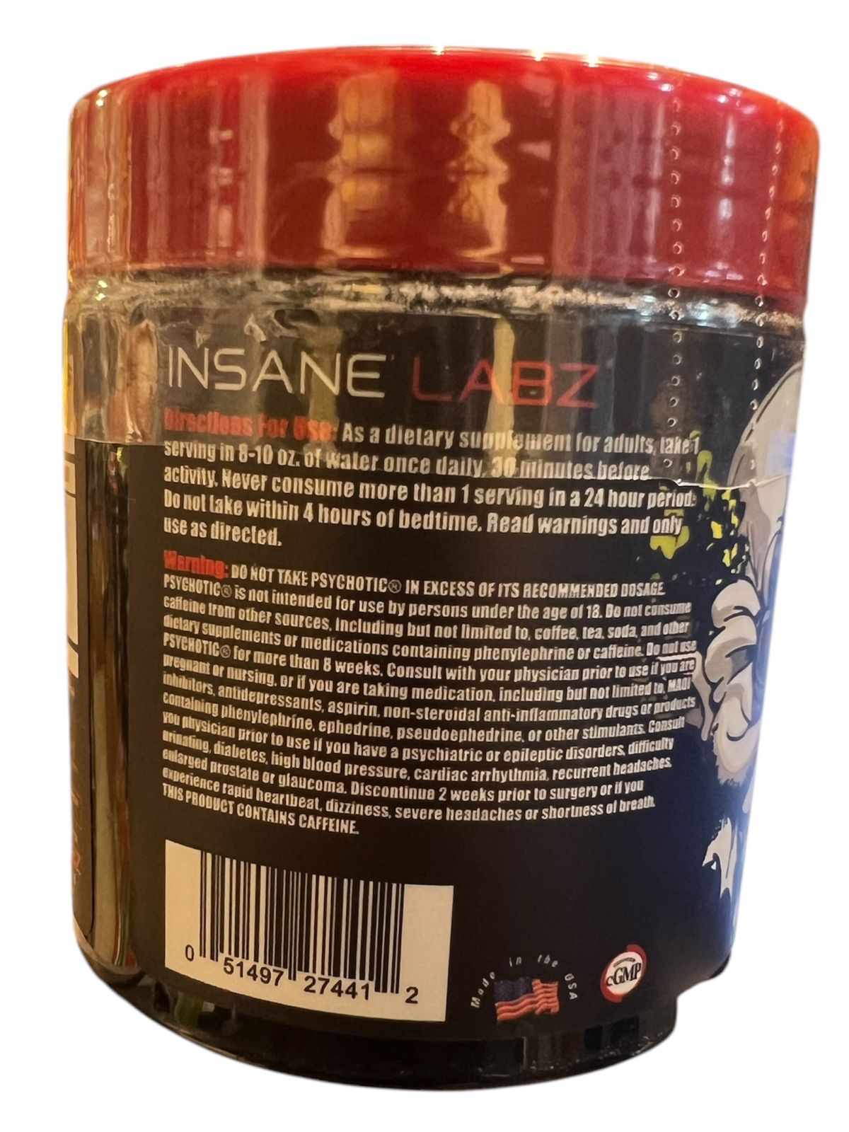 Insane Labs ORIGINAL Psychotic RED Fruit Punch  | 15 Scoops | Pre-Workout | Free Delivery | Product Expiry - 13/03/26