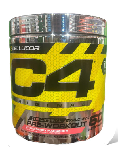 C4 Original Pre Workout Strawberry Margarita 390g/60 Servings | 150mg Caffeine + Beta Alanine + Creatine | Free Shipping | Product Expiry - MAR/2027