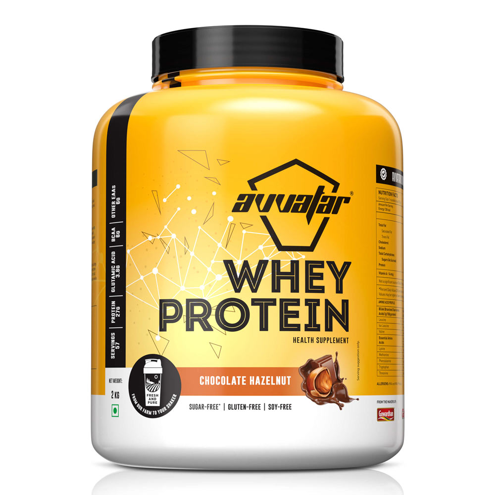 AVVATAR WHEY PROTEIN | 2KG | Chocolate Hazulnut Flavour | 27g Protein | 57 Servings | Isolate & Concentrate Blend | Product Expiry - 17/12/25