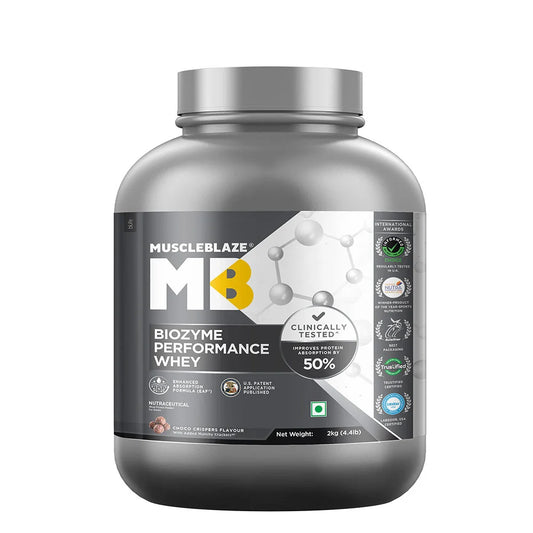 MuscleBlaze Biozyme Performance Whey, 2 kg (4.4 lb), Choco Crisper| Product Expiry - Nov 2025