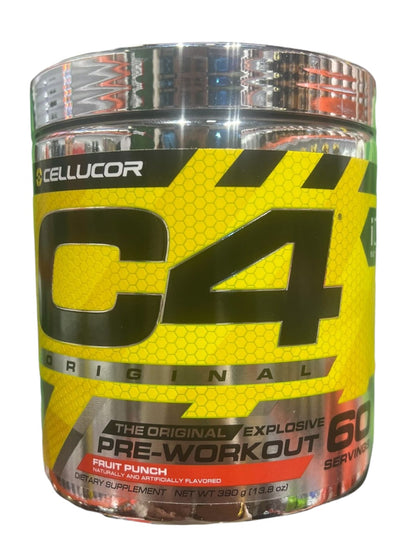 C4 Original Pre Workout Fruit Punch 390g/60 Servings | 150mg Caffeine + Beta Alanine + Creatine | Free Shipping | Product Expiry - SEP/2027