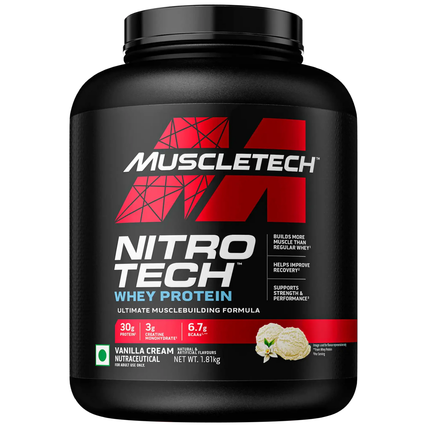 MUSCLETECH NITROTECH VANILLA CREAM 1.81 KG FREE DELIVERY