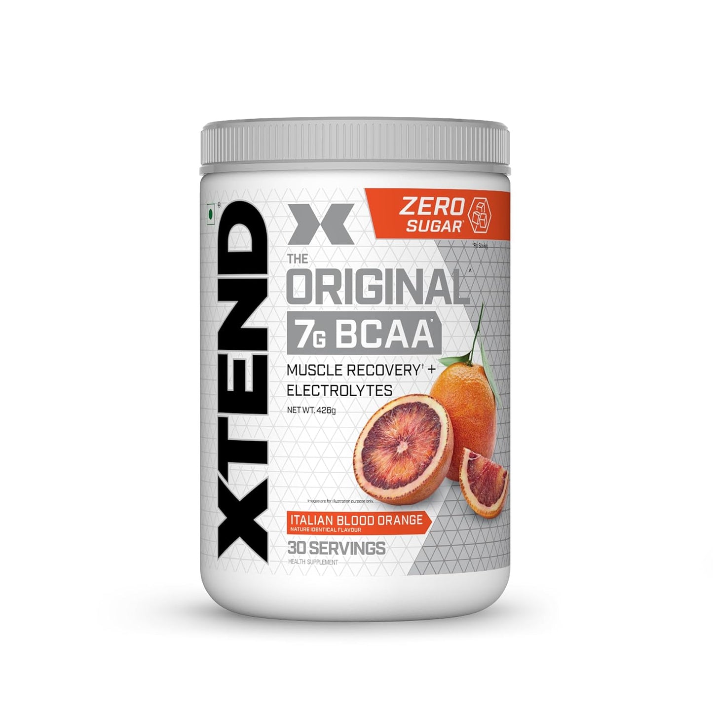 Xtend Original BCAA Powder Italian Blood Orange  - Sugar Free Workout Muscle Recovery Drink with 7g BCAA | Amino Acid Supplement with L Glutamine & Electrolytes - 426 Gms | Product Expiry-30 April 2025