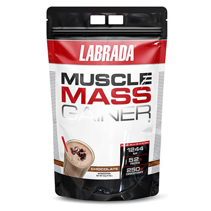 Labrada Muscle Mass Gainer Powder 6.6 lbs (Pack of 3 kg) - Gain Weight, Post-Workout, 52g Protein, 250g Carbs,1g Creatine, 500mg L-Glutamine | Product Expiry - Feb 2026