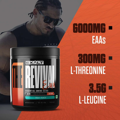 Eaxlt Supps The Revival EAA Fruit Punch 450 Gm | Muscle Growth and Repair | Delivery Free | Product Expiry - 30 April 26