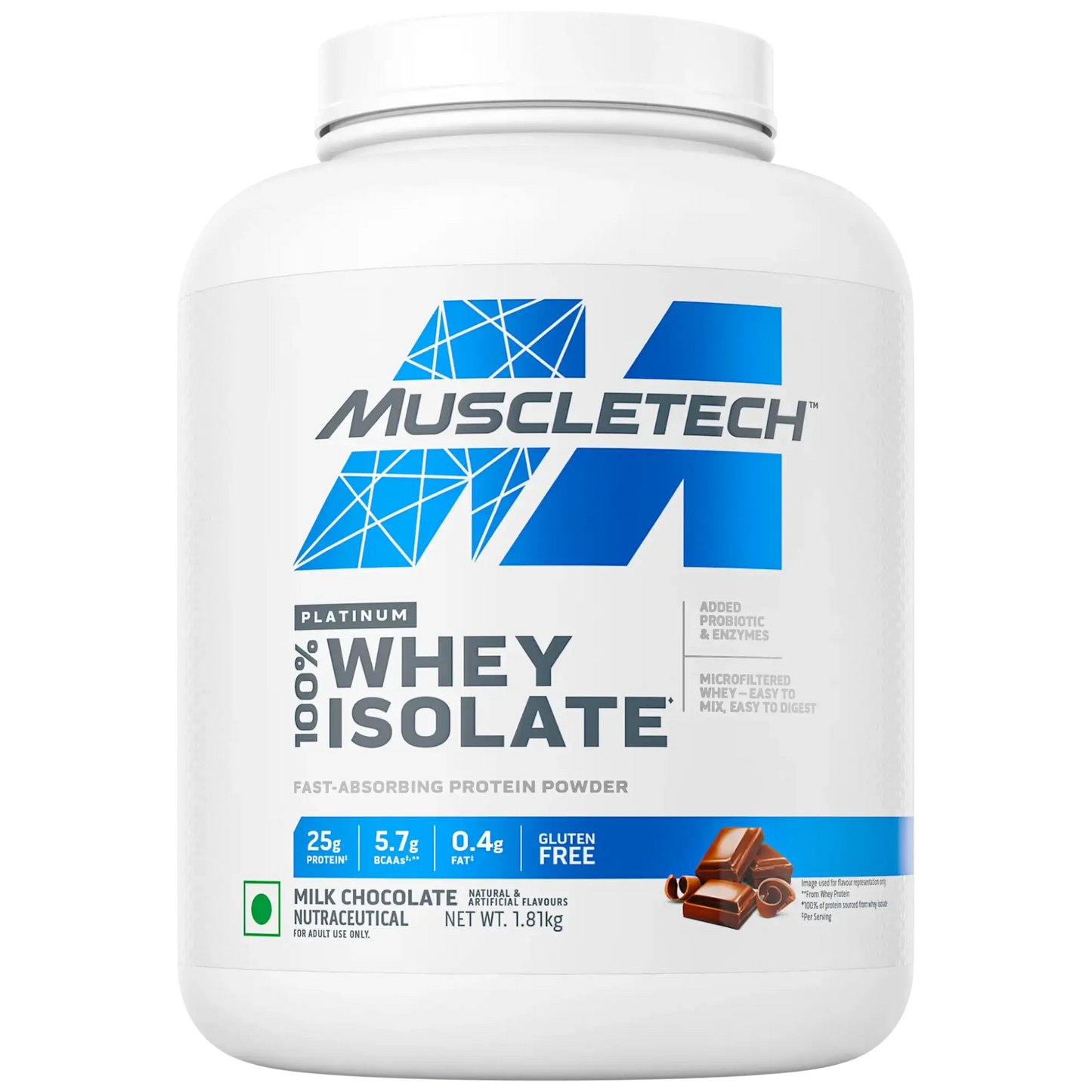 MUSCLETECH PLATINUM 100% WHEY ISOLATE MILK CHOCOLATE 1.81 KG